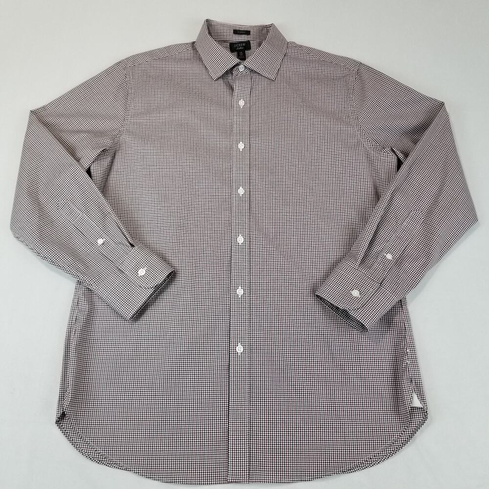 J.Crew Ludlow Classic Fit Men's Dress Shirt 16 33 Red Gingham Check Long Sleeve